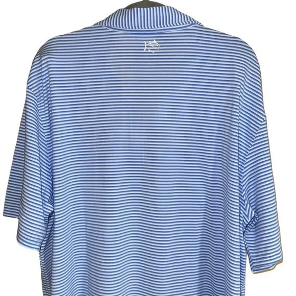 NWOT Southern Tide Blue Striped Short Sleeve Polo Shirt Size XXL - Picture 6 of 8